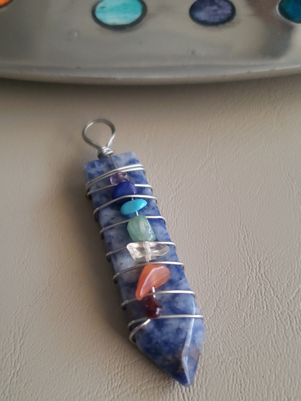 Chakra Wrapped Stone Necklace